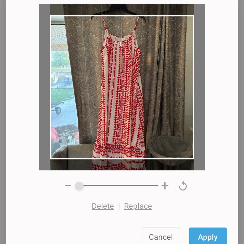 Red and White Maxi Dress